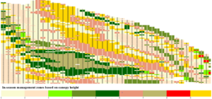 Chart of in-season management zones based on canopy height