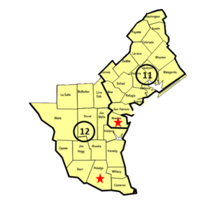 Map of Extension Districts 11 and 12
